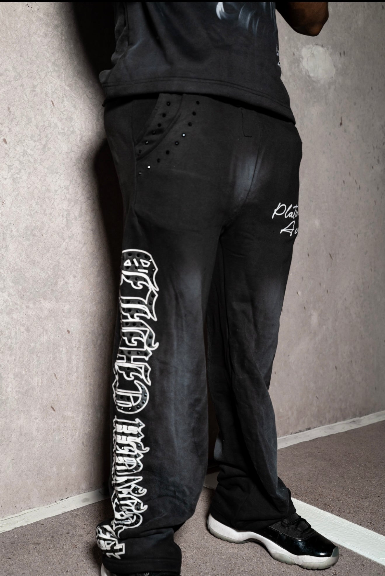 “PLATINUM CHILD” Double Pocket Sweatpants