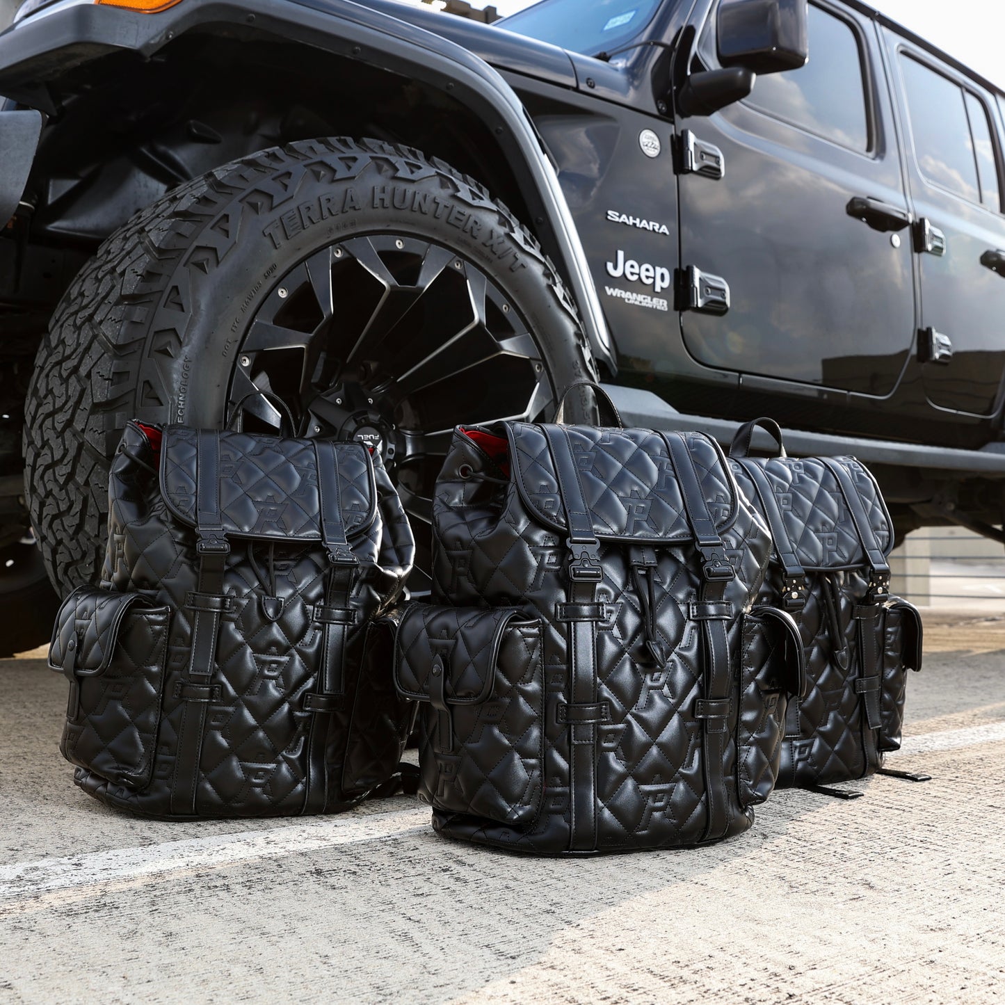 BLACKOUT LEATHER BACKPACK